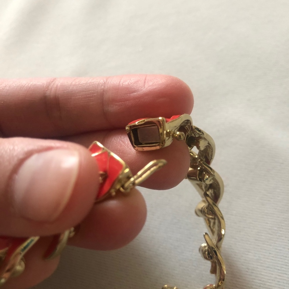 Orange and Gold Braided Bracelet - Picture 3 of 4